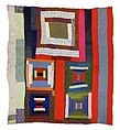 Housetop and Bricklayer with Bars quilt, Lucy T. Pettway  American, Top and back: cotton and acetate
