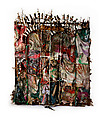 History Refused to Die, Thornton Dial (American, Emelle, Alabama 1928–2016 McCalla, Alabama), Okra stalks and roots, clothing, collaged drawings, tin, wire, steel, Masonite, steel chain, enamel, and spray paint