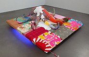 TOTAL PRODUCE (MORALITY), Cosima von Bonin German, Octopus: Various fabrics, polyfill<br/>Base: Various fabrics, foam materials, wood, fluorescent lights