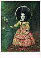 (Velazquez - Infanta 3 yrs), Ted Joans  American, Cut and pasted printed papers on postcard