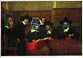 Some Sum (Rembrandt les syndics des drapiers), Ted Joans  American, Cut and pasted printed papers on postcard