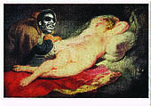 Which Witch needs Doctors Ask Your Old Master Artist (Rubens), Ted Joans  American, Cut and pasted printed papers on postcard