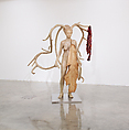 Warrior with Cloak and Shield, Bharti Kher British-Indian, Resin, banana leaf, cotton, stainless steel