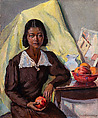 Girl with Pomegranates, Laura Wheeler Waring  American, Oil on canvas