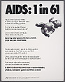 AIDS: 1 in 61, Gran Fury, Offset lithograph on paper