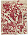 Study for Queensbridge Housing Project Mural (aka Boys Fighting), Philip Guston  American, born Canada, Conte crayon on paper