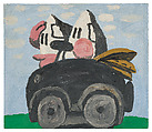 Untitled (Hoods in Car), Philip Guston American, born Canada, Oil on panel