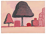 Rome Garden, Philip Guston  American, born Canada, Oil on paper mounted on panel
