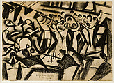 The Dance, Hugó Scheiber Hungarian, Charcoal on paper