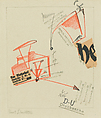 Ohne Titel (Du Drucksache), Kurt Schwitters  German, Collage, pencil, colored pencil, stamp and paper on paper