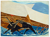 Old America seems to be breaking up and moving Westward... —An English immigrant, 1817, Jacob Lawrence  American, Reproduction of egg tempera original
