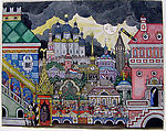 City Scene (Stage Design), Alexander Benois  Russian, Watercolor, opaque watercolor, and ink with graphite on paper