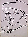 Head of a Woman (Franzi), Ernst Ludwig Kirchner  German, Black ink on paper