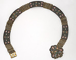 Belt, Móric Wisinger Hungarian, Silver-gilt, enamel, gemstones, pearls, mother-of-pearl, Hungarian (Budapest)