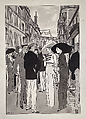 The Rue de Paris, Trouville, Bernard Boutet de Monvel  French, Black ink, watercolor and graphite on paper