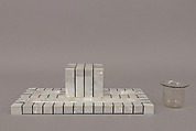 Ink stand, Josef Hoffmann Austrian, Wood, mother-of-pearl, ebony, suede, glass