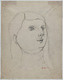 Untitled (woman's head), Peter Agostini American, Graphite on tracing paper