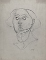 Untitled (woman's head), Peter Agostini American, Graphite on tracing paper