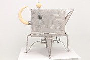 Kettle on stand with burner, Peter Müller-Munk  American, Silver and ivory