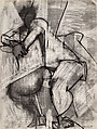 Untitled (female figure study), Lillian Kiesler American, Charcoal on paper