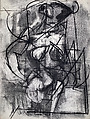 Seated Female Figure Number 3, Perle Fine  American, Charcoal on paper
