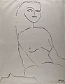 Untitled (figure study), Nicholas Krushenick American, Black marker on paper