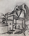 Untitled (landscape: Capri, Italy), Cameron Booth  American, Charcoal on paper
