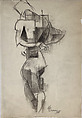 Untitled (figure study), Harry Brown American, Charcoal on paper