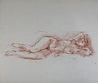 Untitled (Female nude study), Reginald Marsh American, Red chalk on paper