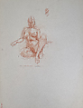 Untitled (Female nude study), Reginald Marsh American, Red chalk on paper