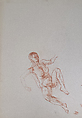 Untitled (Female nude study), Reginald Marsh American, Red chalk on paper