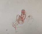 Untitled (Female nude study), Reginald Marsh American, Red chalk on paper