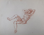 Untitled (Female nude study), Reginald Marsh American, Red chalk on paper
