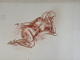 Untitled (Female nude study), Reginald Marsh American, Red chalk on paper