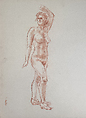 Untitled (Female nude study), Reginald Marsh  American, Red chalk on paper