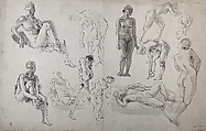 Untitled (female nude studies), Reginald Marsh  American, Pen and ink and wash on paper