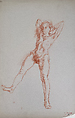 Untitled (female nude study), Reginald Marsh American, Red chalk on paper
