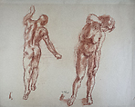 Untitled (male and female nudes), Reginald Marsh  American, Red chalk on paper