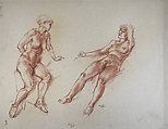 Untitled (two female nudes), Reginald Marsh American, Red chalk on paper