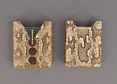 Cigarette Case, Pierre Legrain (French, Levallois-Perret 1889–1929 Paris), Snake skin, dyed and tooled leather, gold leaf