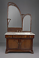 Dressing Table with Sink, Louis Majorelle French, Honduras mahogany, Macassar ebony, oak, gilt bronze, mirror glass, marble, ceramic, nickel-plated brass