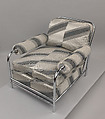 Armchair, Donald Deskey (American, Blue Earth, Minnesota 1894–1989 Vero Beach, Florida), Steel, rayon