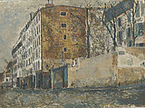 The Rue Orchampt in Montmartre, Maurice Utrillo French, Oil on paperboard, mounted on panel