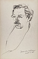 Tennesse Williams, Don Bachardy American, Graphite and black ink wash on paper
