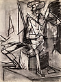 Untitled (Male Figure Study), John Little  American, Charcoal on paper