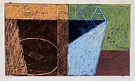 Vessel, Frances Barth American, Oil pastel, black ink, and graphite over white, matte, opaque paint on paper