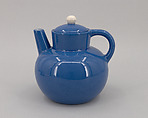 Lamelle Delphinium Blue Teapot, Ilonka Karasz  American, Glazed ceramic