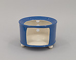 Lamelle Delphinium Blue Teapot Stand, Ilonka Karasz  American, Glazed ceramic