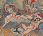 The Foolish Virgins, Jules Pascin  American, born Bulgaria, Oil and graphite on canvas