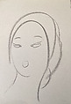 Head of a Woman, Gaston Lachaise (American (born France) Paris 1882–1935 New York), Black crayon on paper (recto); black chalk on paper (verso)
